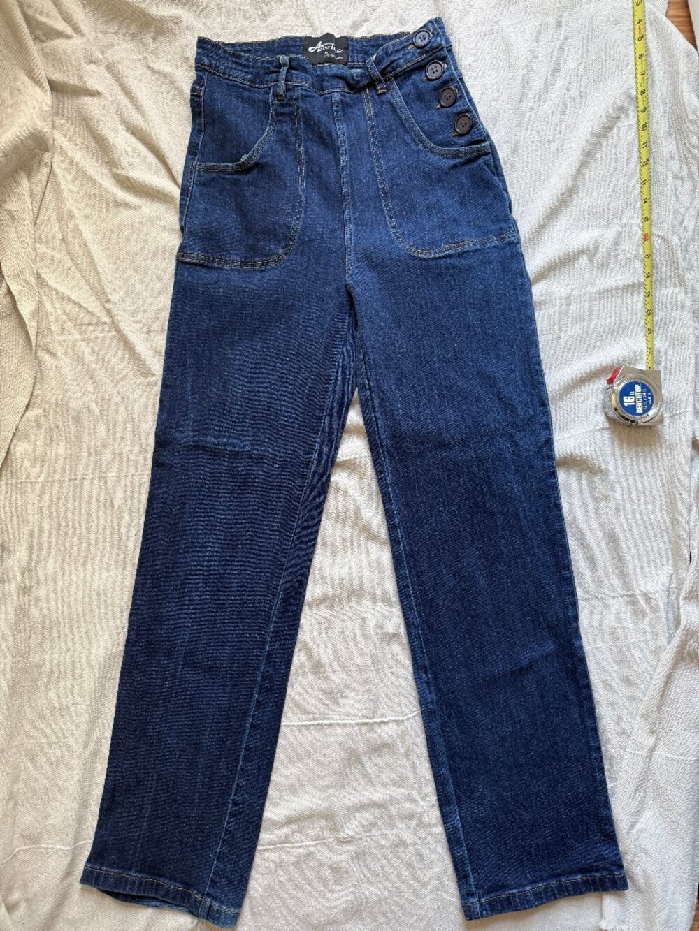 Astro Bettie Midge Button Vintage Style High Rise Jeans Indigo Size 30 EUC - Picture 4 of 10